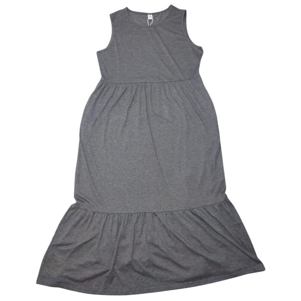 Anrabess Womens Sleeveless Heather Gray Maxi Dress, Size L. NWT